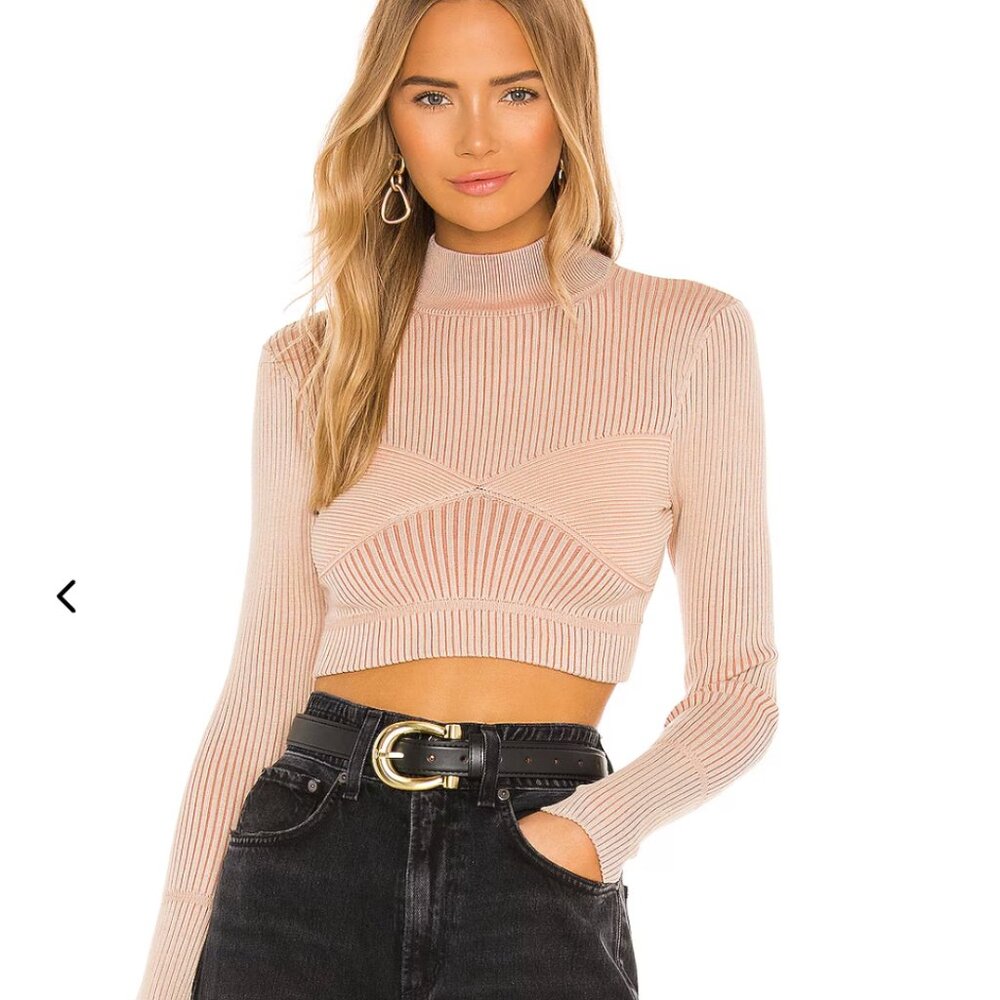 NBD Revolve Midori Cropped Ribbed Turtleneck Size XS